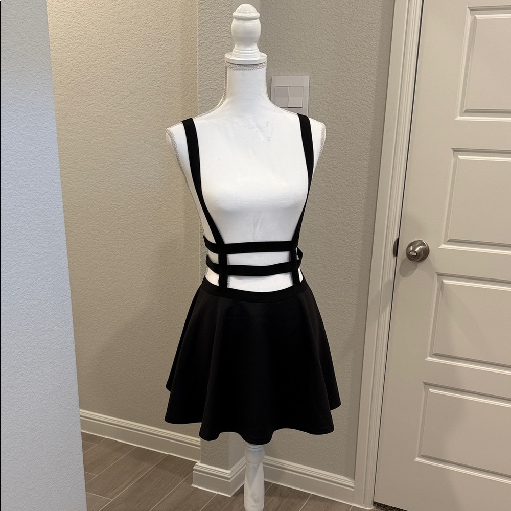 Black Strappy Skater Dress